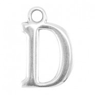 DQ metalen letter bedel D Antiek zilver